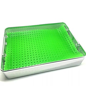 Manual German Stainless Steel Hollowware Sterilization Mesh Tray Basket 40x20x7cm Green <b>Silicone</b> <b>Mat</b> By Mahfooz Instruments - Product Image 1