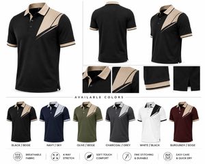 Chemise décontractée pour homme à manches courtes, en jersey tricoté respirant, avec blocs de couleur unie, boutonnée sur le devant, effet délavé, plusieurs coloris - Product Image 4