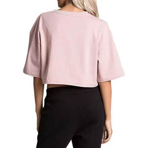 Women's <b>Loose</b> Fit Short Sleeve Gym Crop <b>Top</b> Breathable Fitness Workout Performance Shirt Custom Bulk Activewear Wholesale - Product Image 6