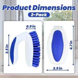 Set di 2 Spazzole per Pulizia Manuale con Setole Rigide per Bagno, Doccia, Piastrelle, Tappeti, Vasca e Pavimento - Product Image 2