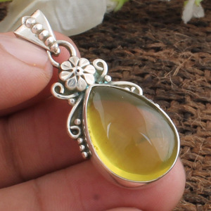 Pendentif en quartz citron naturel, argent sterling 925, collier artisanal en pierre précieuse jaune, bijoux pour femmes, vente en gros - Product Image 5