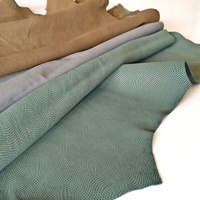 Cuir de chèvre véritable de haute qualité, écologique, Budi Makmur, couleur marron/vert personnalisée, tanné, à grain apparent, idéal pour la fabrication de chaussures