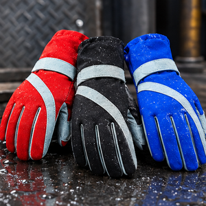 Guantes de Carreras Ligeros e Impermeables, de Nylon, con Cierre de Gancho y Bucle Antideslizante, Diseño Panelado, Unisex, para Actividades al Aire Libre, Color Rojo - Product Image 4