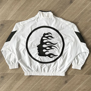 Oem Custom Logo Blank Two Piece Nylon Set's Sublimation <b>Polyester</b> Vintage Streetwear Zip up Windbreaker Set Tracksuit for Men - Product Image 4