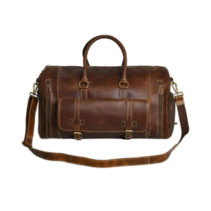 B S International Vintage 100% Genuine Natural Buffalo Cow Hide Leather Black Trolley <b>Bag</b> Zipper Closure Adjustable Strap for - Product Image 4