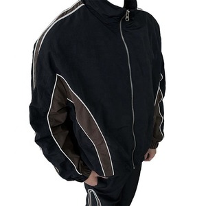 Custom Printed Embroidered Cotton Windbreaker <b>Jacket</b> Tracksuit Set Men <b>Winter</b> Lightweight Breathable Mesh Lining Windproof Quick - Product Image 4