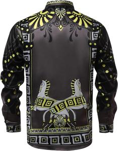 Camisas de primavera para hombre, camisas informales de manga larga con estampado Digital 3D para hombre, camisetas de fiesta Social con cuello vuelto para hombre - Product Image 2