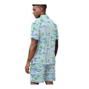 Conjunto de camisa y pantalones cortos Aloha para hombre, conjunto tropical con botones para la playa - Product Image 2