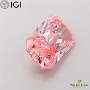 เพชรทรงเรเดียนท์ 2.50 กะรัต ผลิตในห้องปฏิบัติการด้วยวิธี CVD สีชมพูสดใสแฟนซี ความสะอาดระดับ VS2 พร้อมใบรับรอง IGI สำหรับแหวนเพชรเม็ดเดี่ยวสำหรับผู้หญิง - Product Image 6