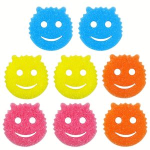 Set di spugne per lavare i piatti da 4/8 pezzi, di vari colori, antigraffio, multiuso, in schiuma polimerica. - Product Image 3