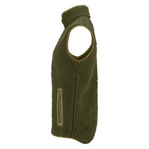 Chaleco de Forro Polar Sherpa de Alta Calidad, Cuello Alto, Cierre de Cremallera, Cortavientos, Ropa de Invierno, Estilo Casual, Verde Oliva - Product Image 4