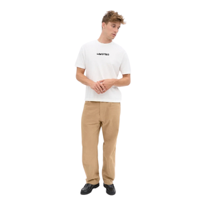 T-shirt pour homme à col rond et manches courtes, avec logo central sur la poitrine, coupe classique, dos uni, en jersey, étiquette personnalisée, fournisseur de vêtements en gros - Product Image 5