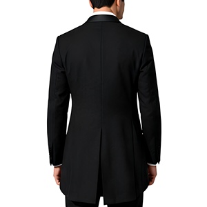Blazer de smoking noir en satin pour homme, revers cranté, simple boutonnage, coupe ajustée, veste de cérémonie élégante pour occasions formelles - Product Image 4