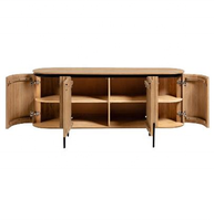 Fabricante de Vietnam, Mueble de TV de Madera Maciza al por Mayor para Sala de Estar, Mueble de TV de Madera, Construcción Ecológica y Duradera, OEM/ODM