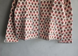 Quilted <b>Jacket</b> Women's <b>Mandarin</b> <b>Collar</b> Full Sleeve Printed Cotton Autumn Style Regular Length Button Closure gift for her - Product Image 3