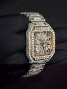 Reloj de Lujo de Cuarzo Rectangular de Acero Inoxidable con Bisel de Diamantes, Esfera Analógica con Tourbillon, Cristal de Zafiro, Correa de 20 mm, Unisex - Product Image 3
