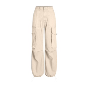 Pantalon cargo pour femme, coupe ample confortable, taille haute, multi-poches, pantalon décontracté, streetwear, bas de tenue tendance - Product Image 1