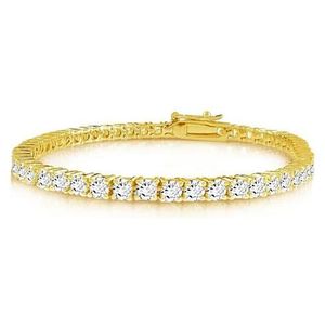 Bracciale Tennis in Zirconia Cubica Taglio Brillante Placcato Oro 14kt, un Accessorio Mozzafiato per Stoviglie e Piatti - Product Image 1