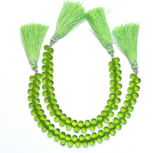 Peridot 7x5mm Faceted Teardrop Briolette <b>Beads</b> Natural Peridot Color Quartz Semi Precious Gemstone Drops <b>Loose</b> <b>Beads</b> For Jewelry - Product Image 2