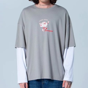 เสื้อยืดคอกลมแขนสั้นสองชั้นทรงปกติสำหรับผู้ชาย ผ้าฝ้าย 100% สวมใส่สบาย โลโก้ด้านหน้า ระบายอากาศได้ดี แห้งเร็ว - Product Image 1