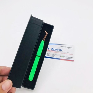 Pince à épiler professionnelle en acier inoxydable couleur or rose ombre logo personnalisé volume russe cils durables vente en gros - Product Image 2