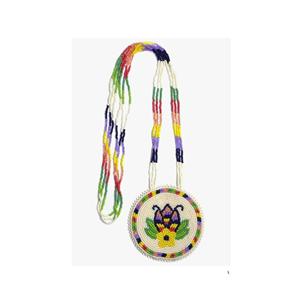 Conjunto de collar y aretes de cuentas coloridas que añaden un encanto vibrante al atuendo de fiesta y festivo. - Product Image 3