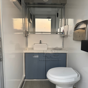 Remorque de toilettes préfabriquée en acier portable ACB pour les chantiers de construction et les événements, salle de bain personnalisée, remorque de luxe - Product Image 5