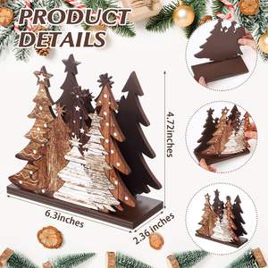 Porta Servilletas con Forma de Árbol de Navidad para Mesas, Porta Servilletas Clásico de Madera con Diseño Navideño, Dispensador de Servilletas para Cócteles - Product Image 3