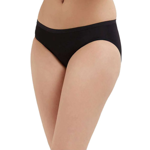 Women Mid-Rise Seamless Hipster <b>Panties</b> Solid Color Basic Knitted Stretch Fabric - Product Image 5