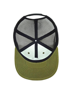 Gorra Trucker con Logotipo Personalizado, Bordado 3D, Verde Oliva, Frente de Algodón, Parte Trasera de Malla Negra, Ajustable, Unisex, Cierre a Presión - Product Image 6
