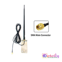 Antenne Eteily ET-LT9RLBC-1L3-SMS 4G 9dBi en caoutchouc avec câble RG174 (3m) pour connecteur mâle (avec support en L) Fabriquée en Inde