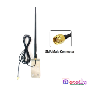 เสาอากาศยาง Eteily ET-LT9RLBC-1L3-SMS 4G 9dBi พร้อมสาย RG174 (ยาว 3 เมตร) สำหรับขั้วต่อแบบตัวผู้ (พร้อมขายึดแบบ L) ผลิตในอินเดีย - Product Image 1