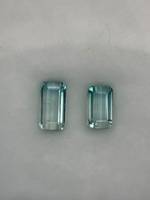 Turmalin Lagoon Bi-Colour Alami 2-Piece 3.50CT Batu Permata Longgar Bersegi Dari Afghanistan untuk Pembuatan Perhiasan Zehra