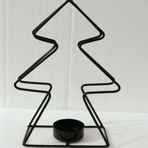 Portavelas artesanal de alambre metálico estilo árbol de Navidad, resistente al calor, artículos de decoración navideña para el hogar - Product Image 1