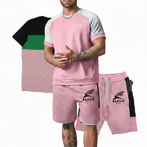 ชุดเซ็ตเสื้อยืดแขนสั้นและกางเกงขาสั้นพิมพ์ลายแห้งเร็วสำหรับผู้ชายคอลเลคชั่นฤดูร้อนใหม่ 2 ชิ้น ราคาขายส่ง - Product Image 3