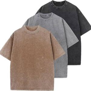 T-shirts Homme 100% Coton 180g de Haute Qualité Coupe Droite Épaules Tombantes Grandes Tailles Décontracté Ample Imprimé Délavé à l'Acide Vente en Gros - Product Image 6