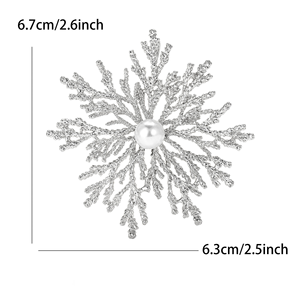 ของขวัญคริสต์มาสเครื่องประดับโลหะแฟชั่นเข็มกลัดเกล็ดหิมะอุปกรณ์เสริมผ้าตกแต่งต้นไม้ - Product Image 3