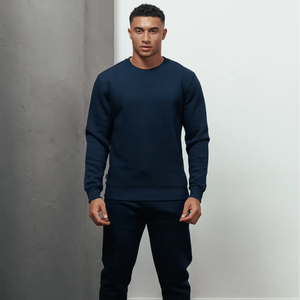 men sweatshirt heavy <b>weight</b> cotton fleece casual sweatshirt relaxed fit streetwear wear - Product Image 1