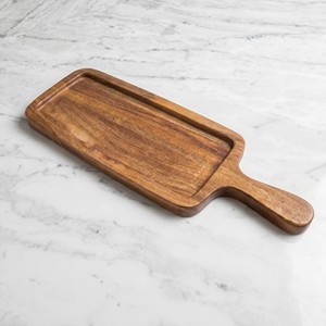 Bandeja de madera para servir de 40x20cm, rectangular, para desayuno, con borde elevado, bandeja de madera natural, bandeja rectangular grande - Product Image 6