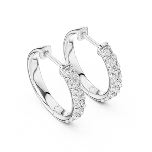 Luxury Vintage Silver IGI Certified Diamond Hoop <b>Earrings</b> Minimalist Womens <b>Fine</b> Jewelry for Engagement & Wedding - Product Image 2