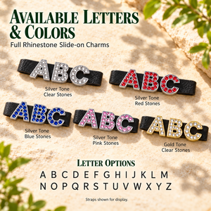 Dijes de Letras del Alfabeto con Pedrería de 8mm, de la A a la Z, para Collares Personalizados de Perros y Gatos - Product Image 2