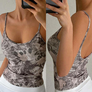 เสื้อกล้ามสายเดี่ยวทรงเข้ารูปลายพรางทันสมัย พิมพ์ลายแบบนามธรรม แฟชั่นสตรีทแวร์ฤดูร้อน รับทำแบรนด์เสื้อผ้าผู้หญิง - Product Image 6