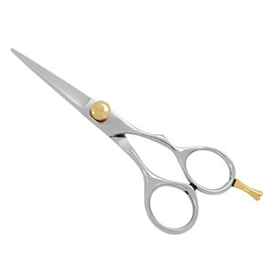 Professional Japanese J2 Hair Cutting <b>Barber</b> Scissors German Stainless Steel Sharp <b>Blade</b> Tip Silver Color Gold Adjustment Screw - Product Image 2