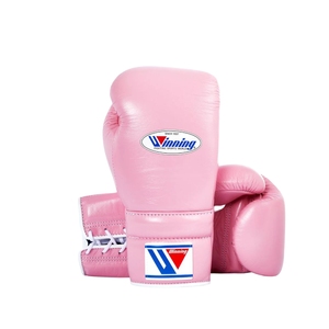 ชุดนวมคิกบ็อกซิ่ง Pro Winning ขนาด 14oz 16oz สีน้ำเงิน ปรับแต่งได้ สายรัดแบบผูกและแบบตีนตุ๊กแก หนังแท้ สำหรับฝึกซ้อมและออกกำลังกาย - Product Image 5