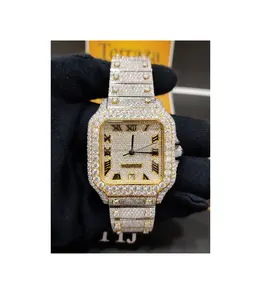 41 мм ручной работы Премиум Роскошные высококачественные полноразмерные хип-хоп мужские настоящие VVS Moissanite алмазные часы для мирового экспортера