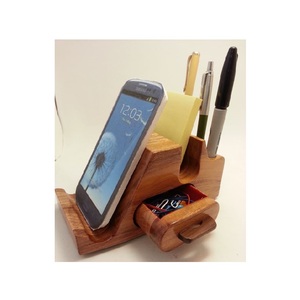 Porte-stylos en bois moderne à plusieurs compartiments, organisateur de bureau fait à la main pour stylos, crayons, outils, bois naturel, capacité personnalisable - Product Image 1