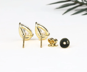 2.0 Ct Pear Cut Diamond <b>Stud</b> Earrings 14K Gold Rhodium Plated Luxury Minimalist 3-Prong Martini <b>Studs</b> Party Gift Her - Product Image 4