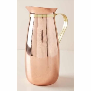 Carafe à eau de luxe en cuivre pur avec couvercle, motif diamant en relief, artisanale, pour hôtels, maisons et restaurants - Product Image 6