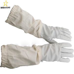 Guantes de apicultura de piel de cabra para hombres y mujeres con mangas largas de lona y ventilación transpirable - Product Image 1
