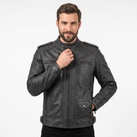 Dumela Nouvelle veste bomber décontractée pour homme en cuir de vachette gaufré à bouton unique, service OEM, noire, séchage rapide et respirante